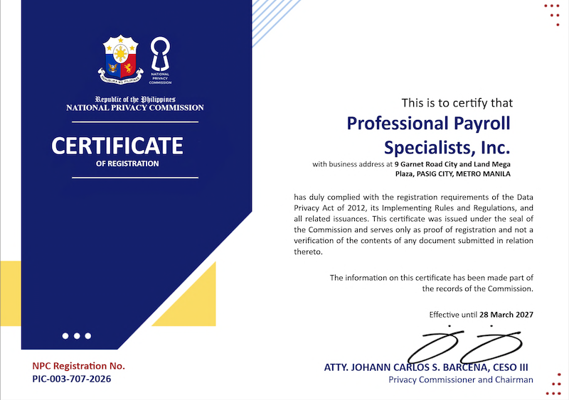 NPC Certificate of Registration